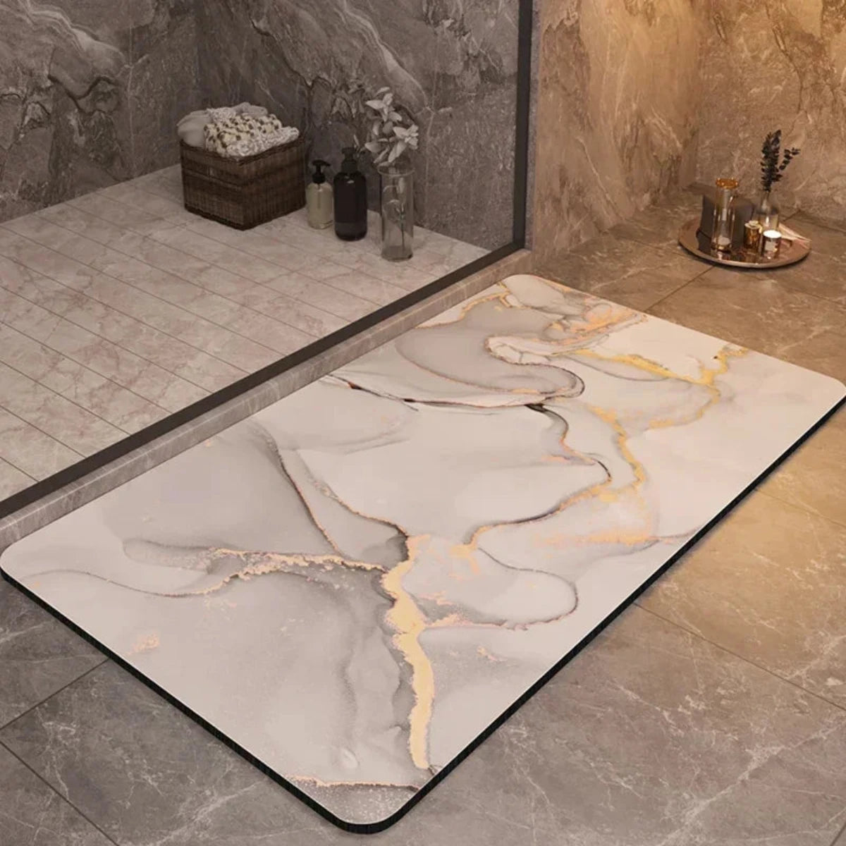 Bath Mat Rubber Non Slip Quick Dry Floor Rug Extra Absorbent