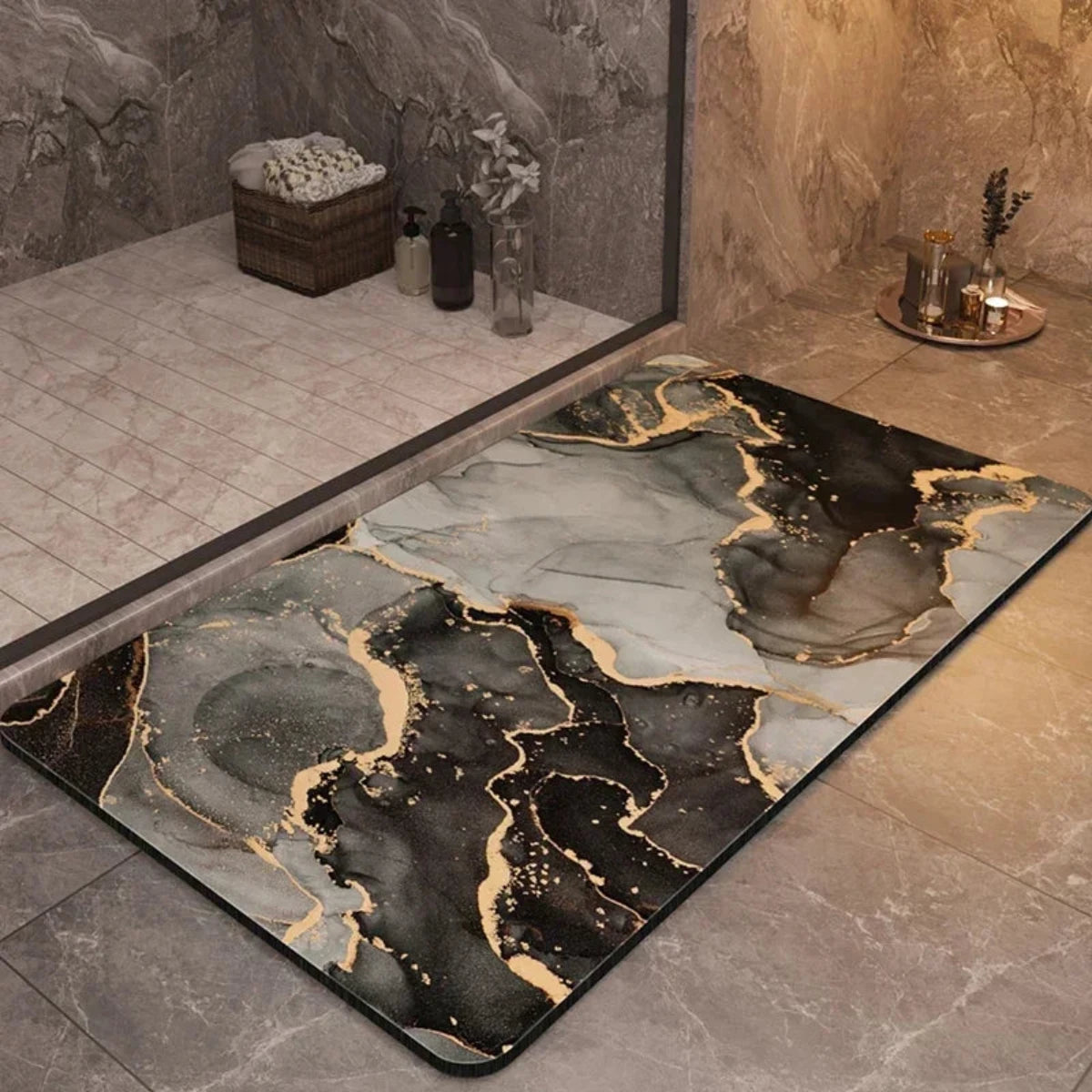Bath Mat Rubber Non Slip Quick Dry Floor Rug Extra Absorbent