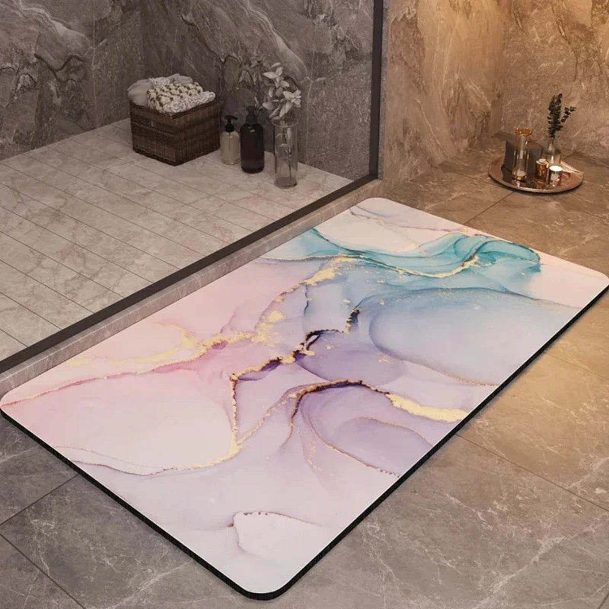 Bath Mat Rubber Non Slip Quick Dry Floor Rug Extra Absorbent