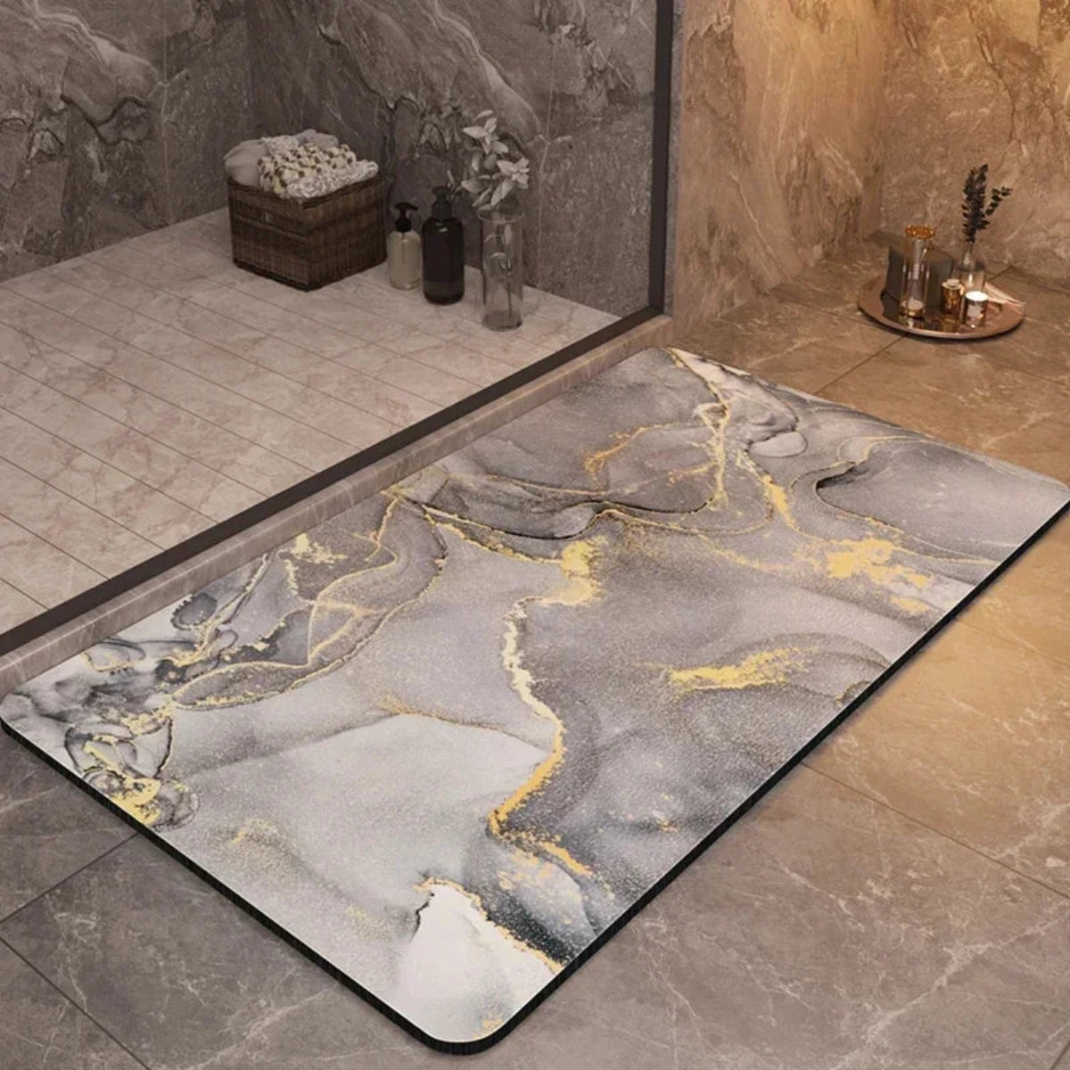 Bath Mat Rubber Non Slip Quick Dry Floor Rug Extra Absorbent