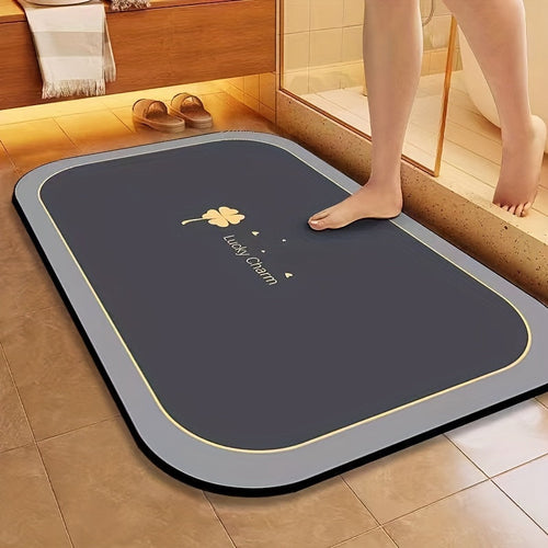 Bath Mat Diatomaceous Earth Non Slip Geometric Design Multiple Sizes