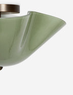 Raven Flush Mount Light | Colored Glass Shade, Brass Accents