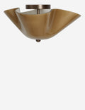 Raven Flush Mount Light | Colored Glass Shade, Brass Accents