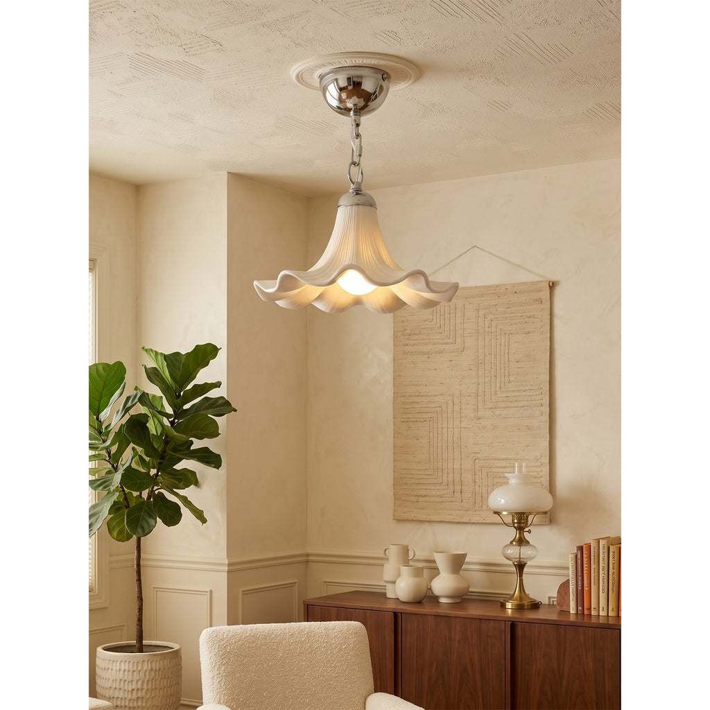 Raffuly Fluted Ceramic Flush Mount