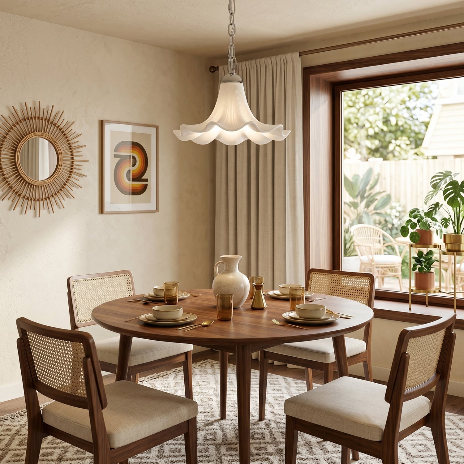 Raffuly Fluted Ceramic Flush Mount