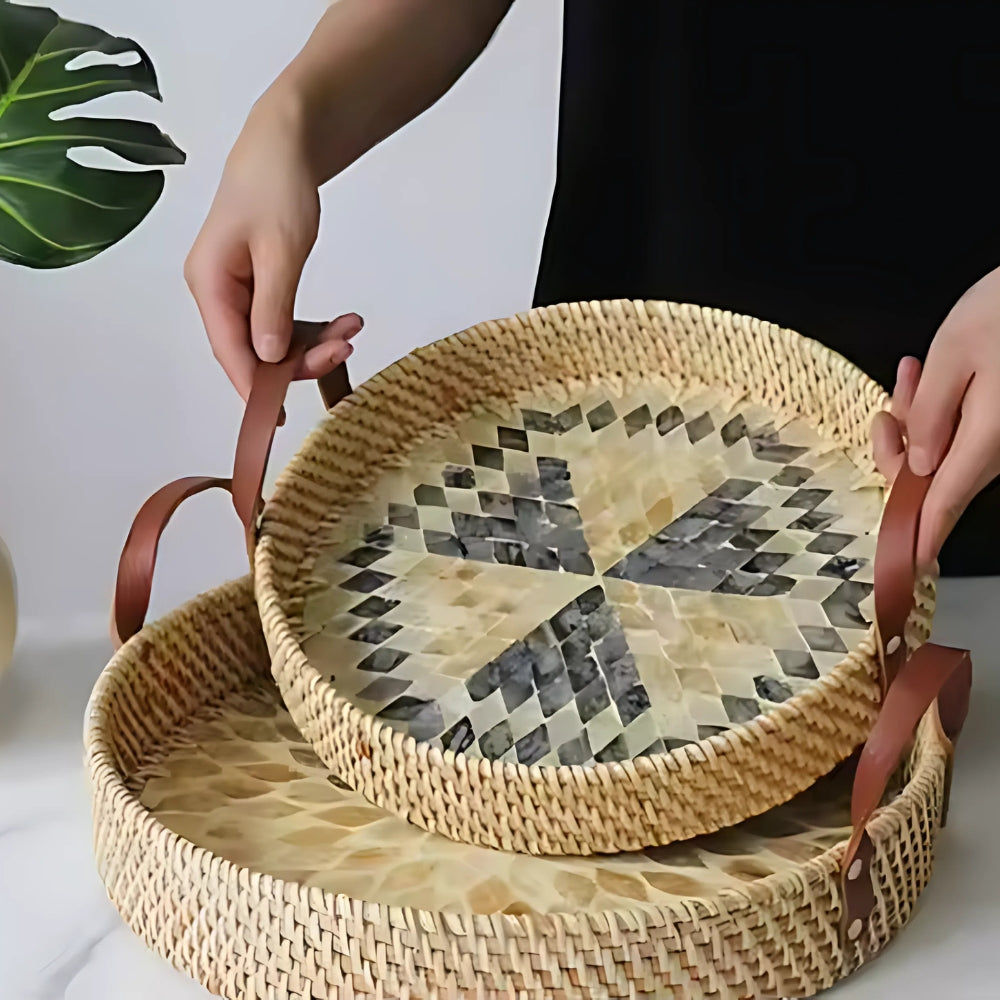 Rattan Tray Natural Rattan Handcrafted Storage Tray