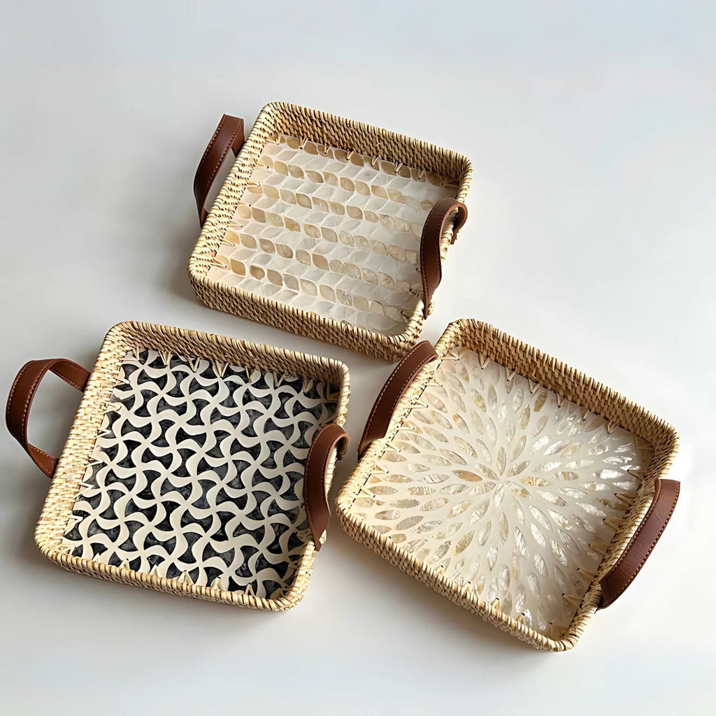 Rattan Tray Natural Rattan Handcrafted Storage Tray