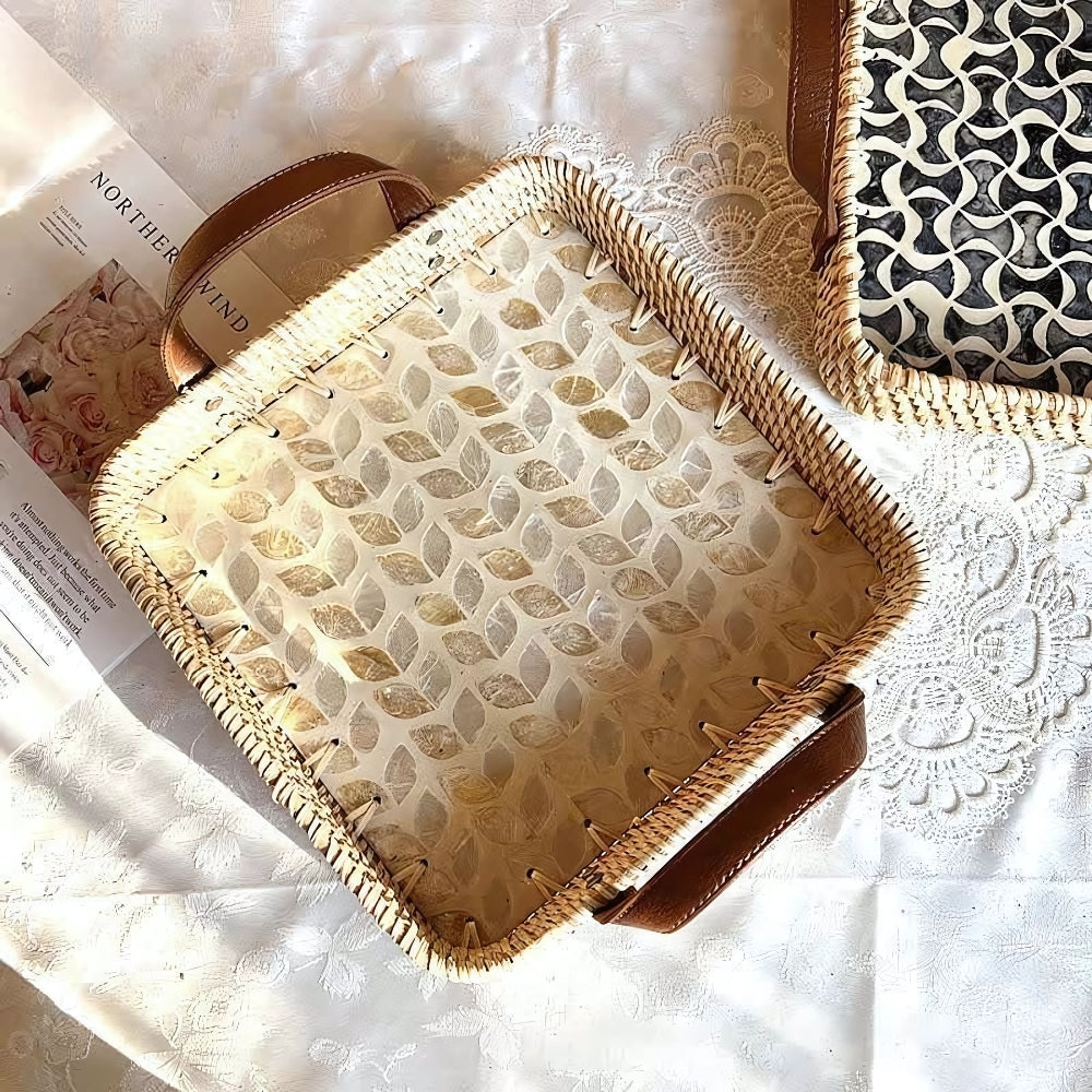 Rattan Tray Natural Rattan Handcrafted Storage Tray