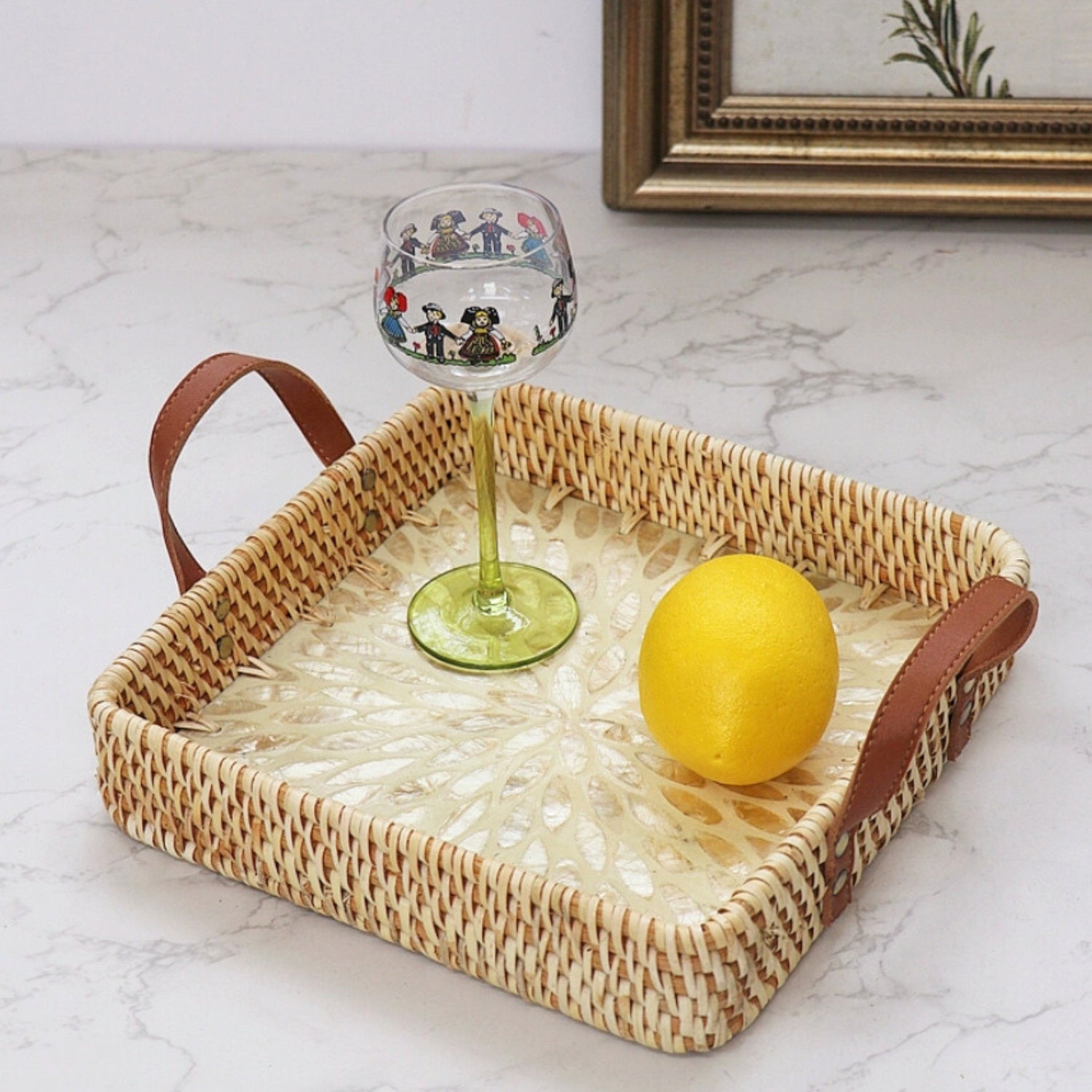 Rattan Tray Natural Rattan Handcrafted Storage Tray