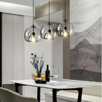 Smoke Gray – Hand-Blown Glass Pendant Light with Adjustable Suspension