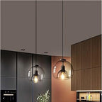 Smoke Gray – Hand-Blown Glass Pendant Light with Adjustable Suspension