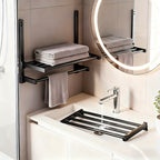 RaumEbene: Towel Holder for Bathroom – Multi-layered Wall Mount Made of Metal, Sturdy & Decorative for Towels & Accessories