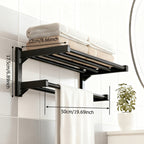RaumEbene: Towel Holder for Bathroom – Multi-layered Wall Mount Made of Metal, Sturdy & Decorative for Towels & Accessories