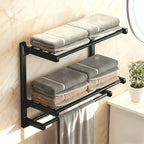 RaumEbene: Towel Holder for Bathroom – Multi-layered Wall Mount Made of Metal, Sturdy & Decorative for Towels & Accessories