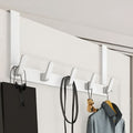 RoomHold: Door Shelf with 5 Stainless Steel Hooks – Screw-Free, Durable & Versatile for Bathroom, Kitchen & Bedroom