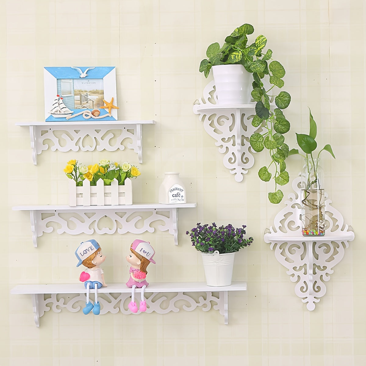 RoomDivider: Classic Wall Shelf – Space-Saving, Sturdy & Hanging as a Straight Partition for Living Spaces