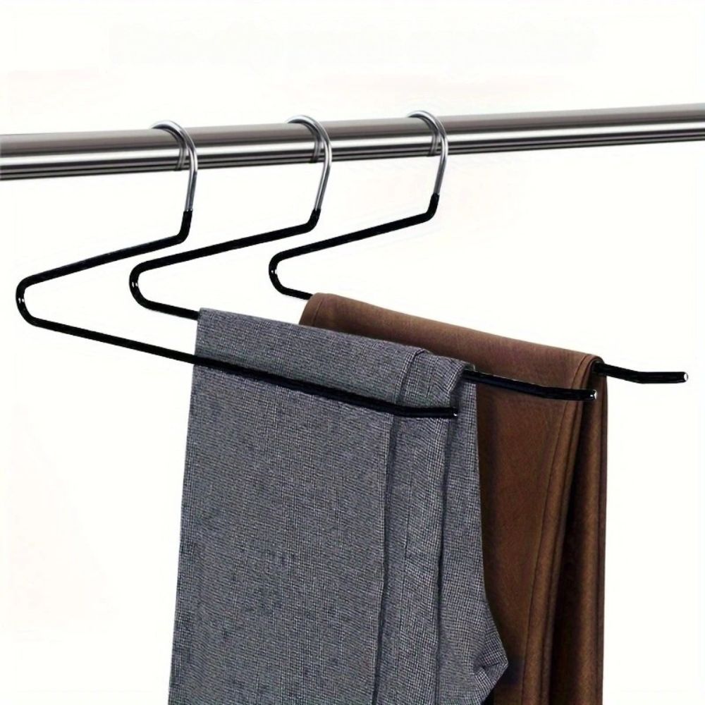 SpaceWonder: Stainless Steel Hangers for Pants in Z-Pattern – Slim, Durable & Ideal for Closet Organization (Pack of 10)