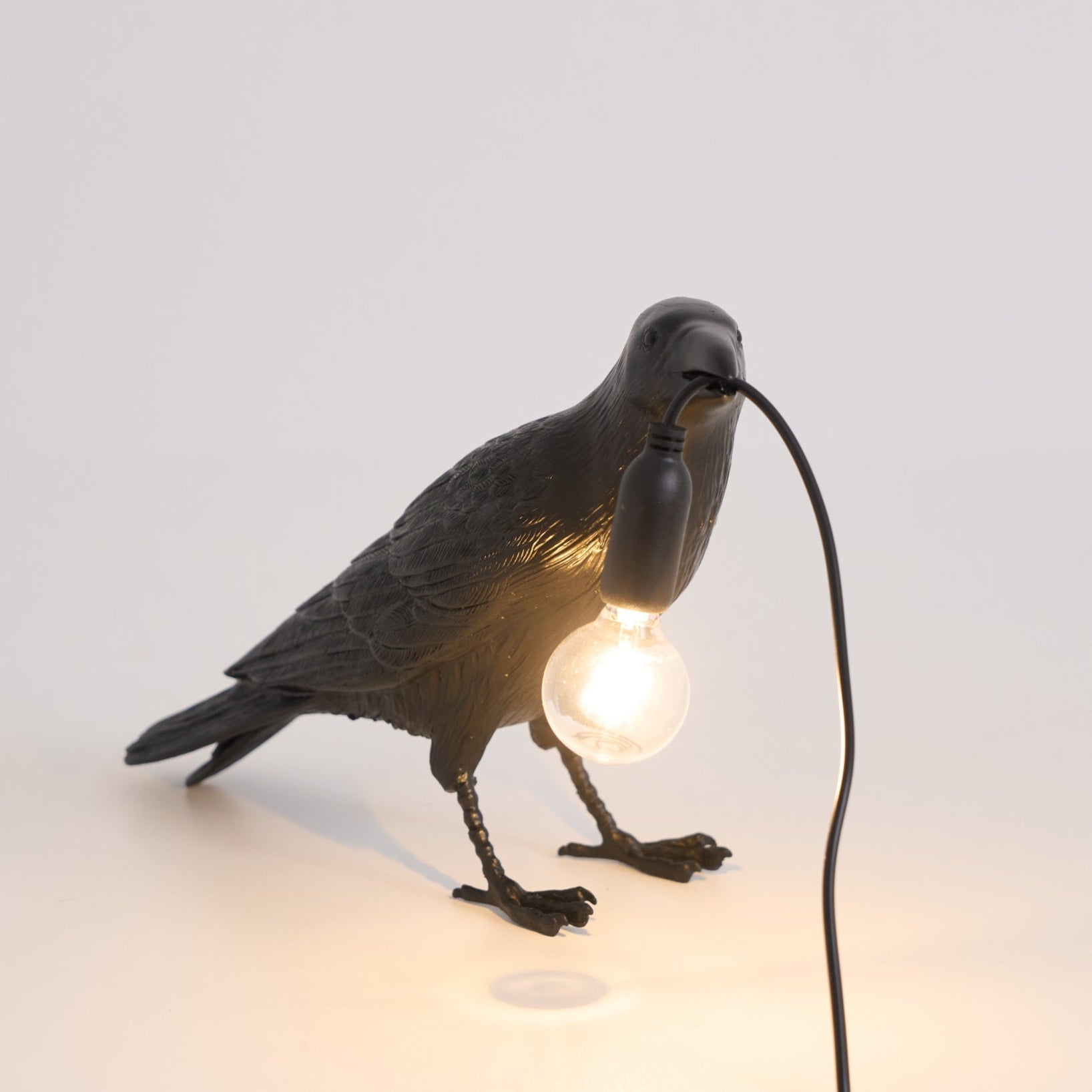 Boreas Raven Table Lamp | Detailed Resin Design, Modern Black Finish