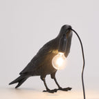 Boreas Raven Table Lamp | Detailed Resin Design, Modern Black Finish
