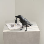 Boreas Raven Table Lamp | Detailed Resin Design, Modern Black Finish