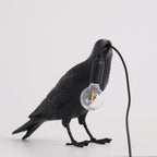 Boreas Raven Table Lamp | Detailed Resin Design, Modern Black Finish