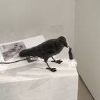 Boreas Raven Table Lamp | Detailed Resin Design, Modern Black Finish