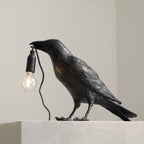 Boreas Raven Table Lamp | Detailed Resin Design, Modern Black Finish