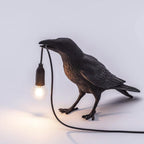 Boreas Raven Table Lamp | Detailed Resin Design, Modern Black Finish