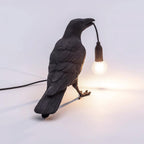 Boreas Raven Table Lamp | Detailed Resin Design, Modern Black Finish