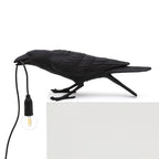 Boreas Raven Table Lamp | Detailed Resin Design, Modern Black Finish