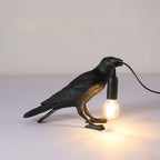 Boreas Raven Table Lamp | Detailed Resin Design, Modern Black Finish