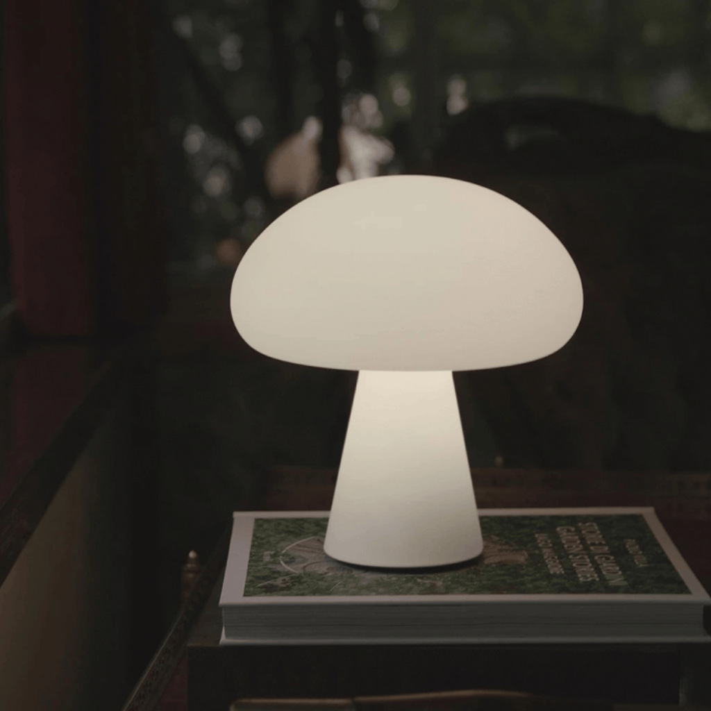 Mushroom Table Lamp, Rechargeable, Touch Dimmer, Warm Light