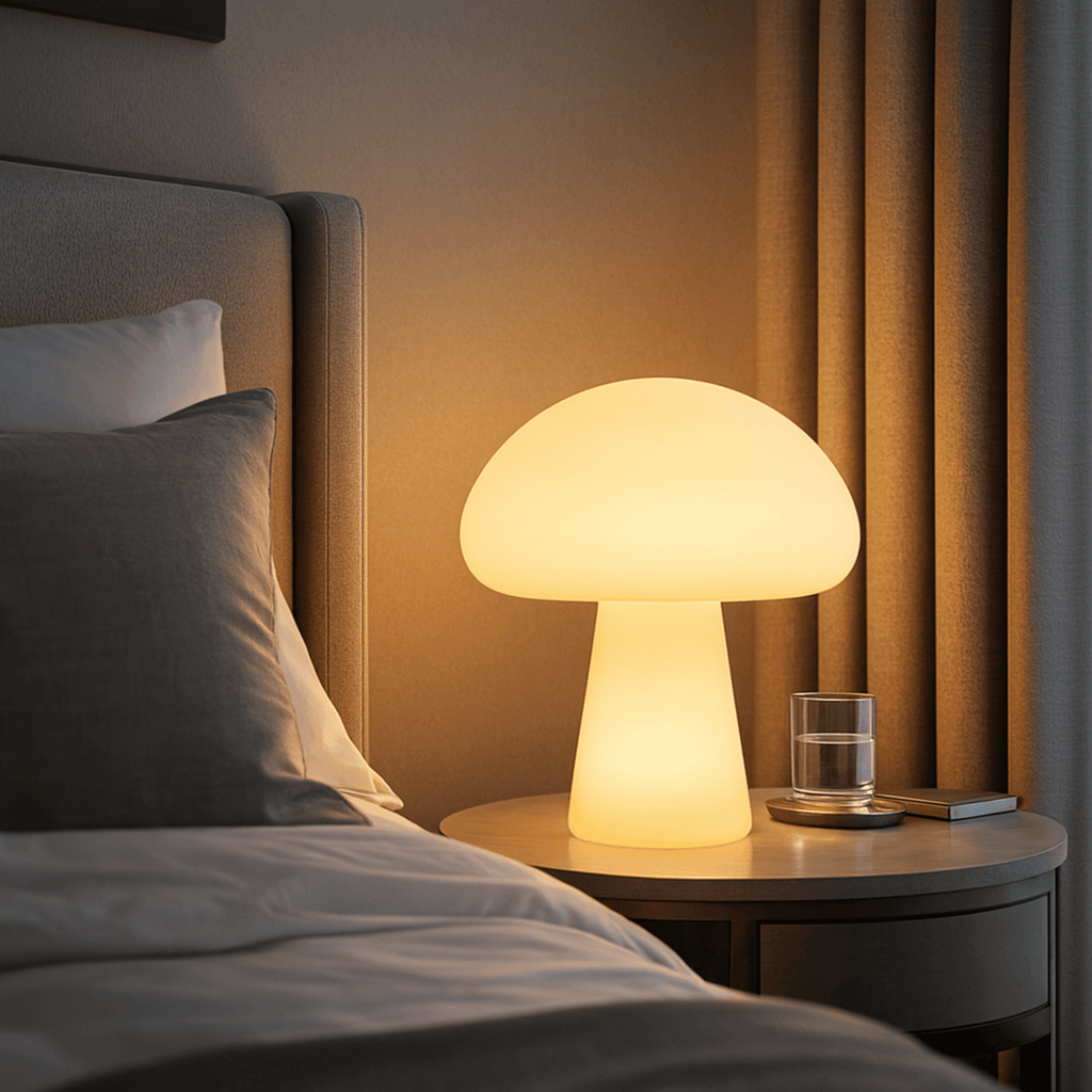 Mushroom Table Lamp, Rechargeable, Touch Dimmer, Warm Light