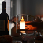LED Candle Lamp, Glass Cylinder, USB Rechargeable, Motion Control