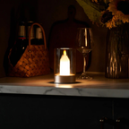 LED Candle Lamp, Glass Cylinder, USB Rechargeable, Motion Control