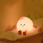 Rechargeable Silicone Peach Night Light with 7-Color Tap Control for Kids' Rooms – Soft, Safe & Durable Night Lamp
