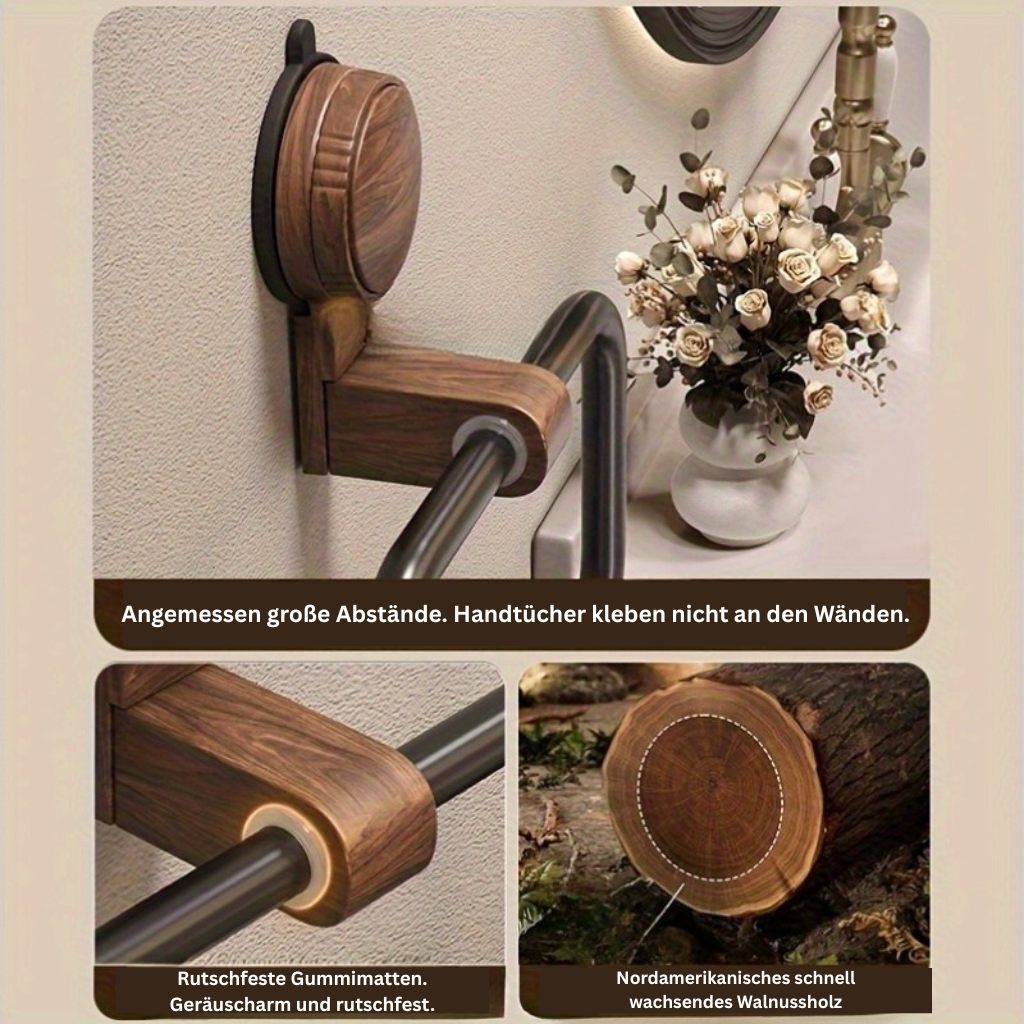 RectaLinie: Towel Holder for Bathroom – Elegant Aluminum Holder, Stable & Space-Saving Without Drilling for Contemporary Bathrooms