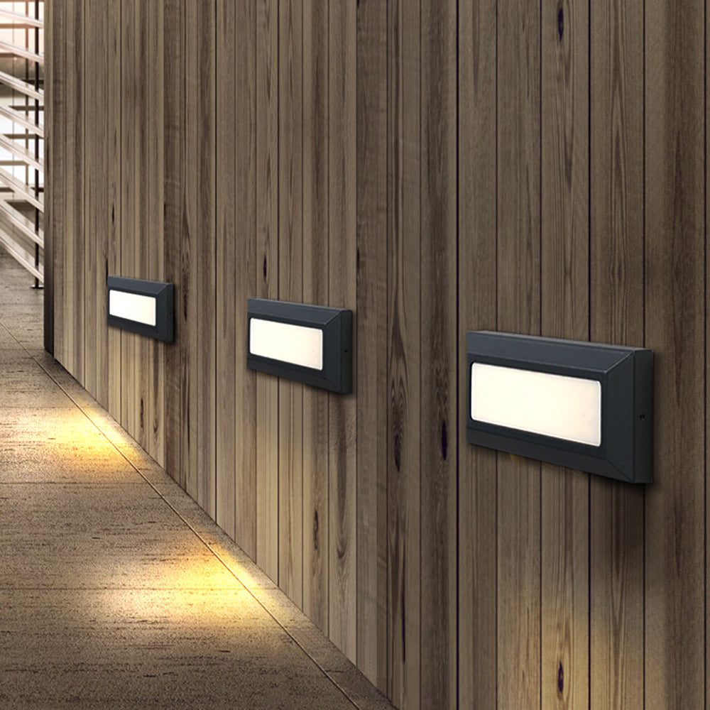 Outdoor Light Rectangular LED Metal Acrylic Hardwired