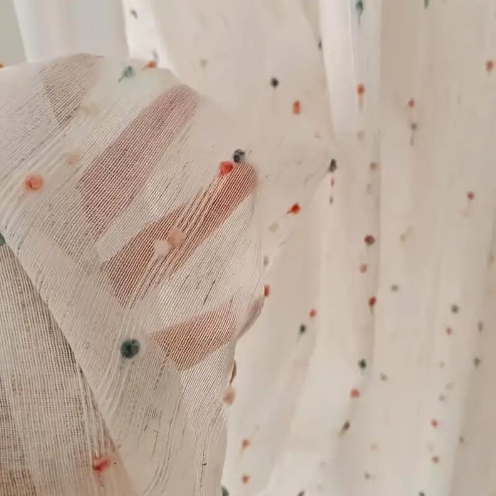 RainbowCharm: Colorful Tulle Curtains with Rainbow Pattern – Sheer & Stylish for Living Spaces