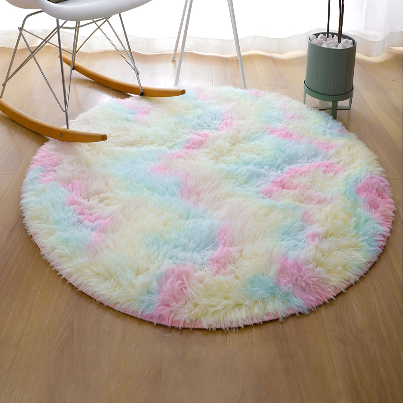 RainbowDream: Rectangular Colorful Plush Soft Carpet – Decorative for Living Room & Bedroom