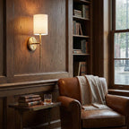Brass Swing Shade Tall Wall Lamp