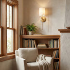 Brass Swing Shade Tall Wall Lamp