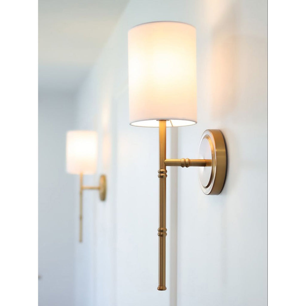 Brass Swing Shade Tall Wall Lamp