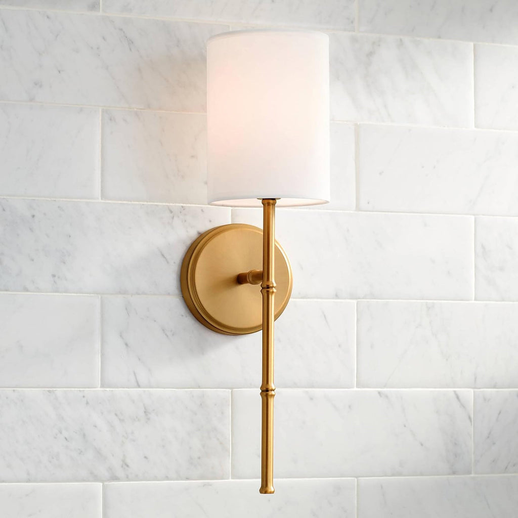 Brass Swing Shade Tall Wall Lamp