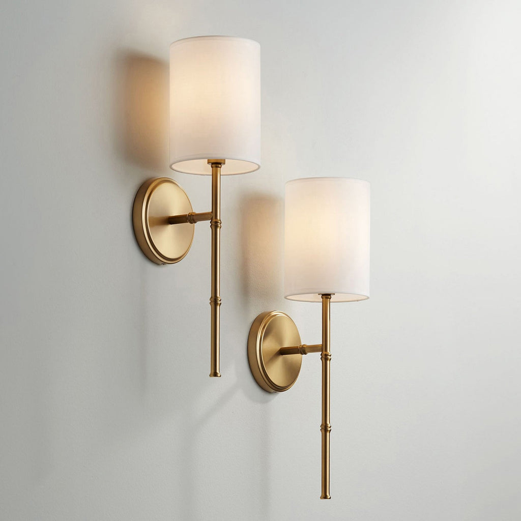 Brass Swing Shade Tall Wall Lamp