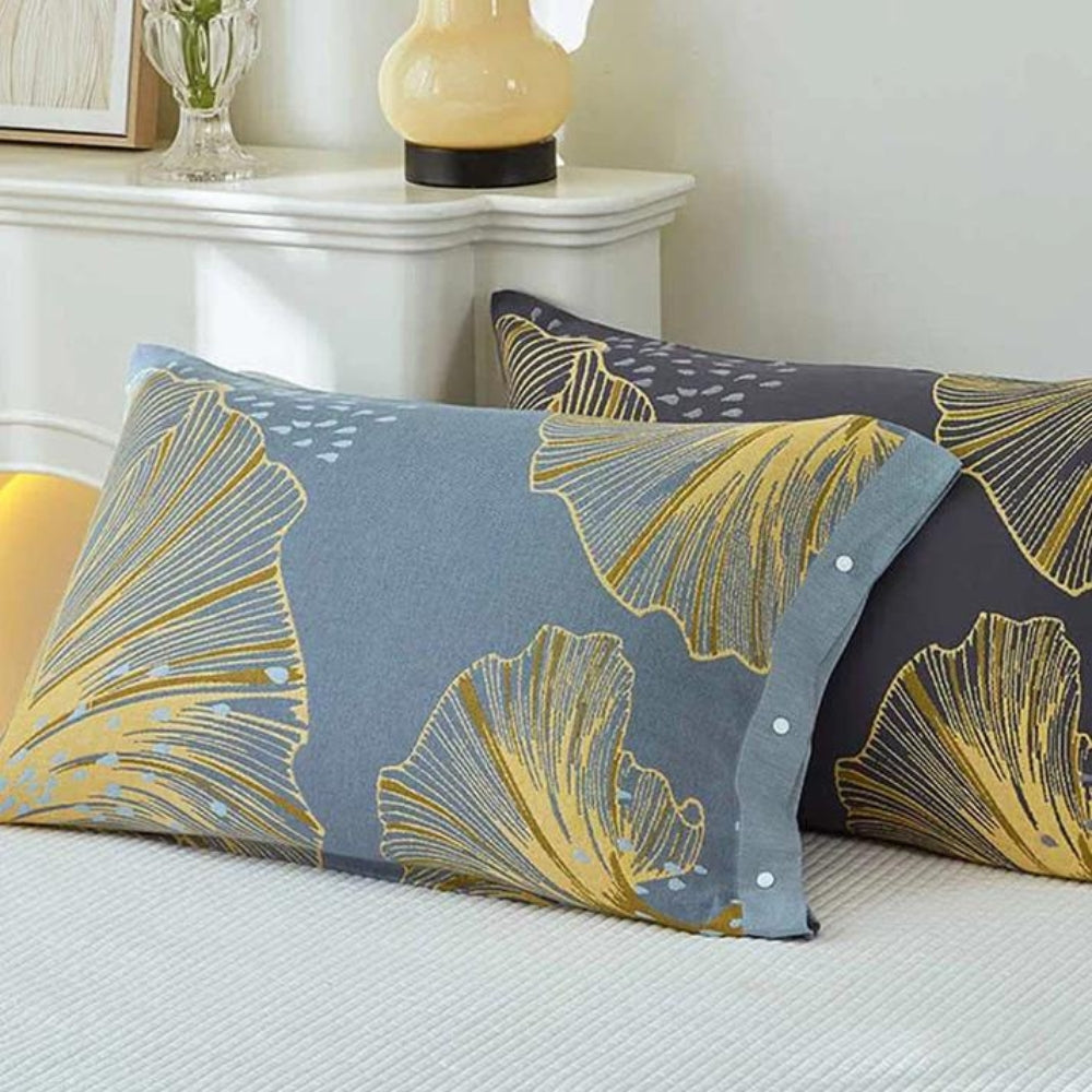 ReineBlume: Pillowcase with Floral Print & Button Closure – Stylish & Durable (Set of 2)