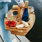 Dionara - Foldable Wooden Picnic Table with Wine Holder