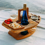 Dionara - Foldable Wooden Picnic Table with Wine Holder