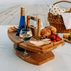 Dionara - Foldable Wooden Picnic Table with Wine Holder