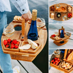 Dionara - Foldable Wooden Picnic Table with Wine Holder